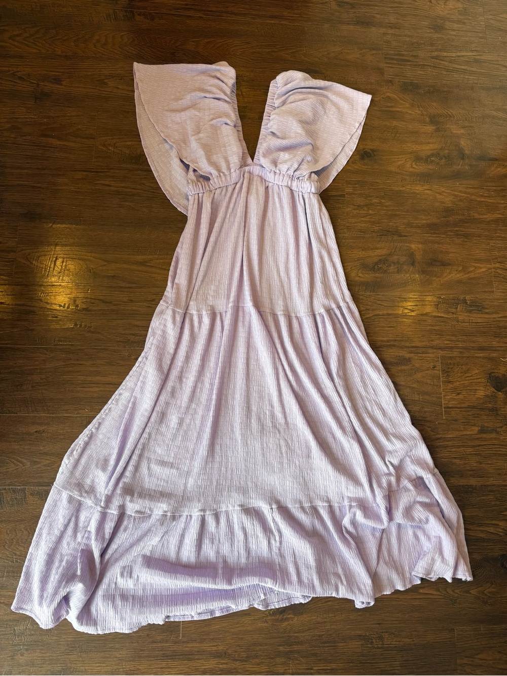 Lilac Flowy Sleeve Maxi Dress